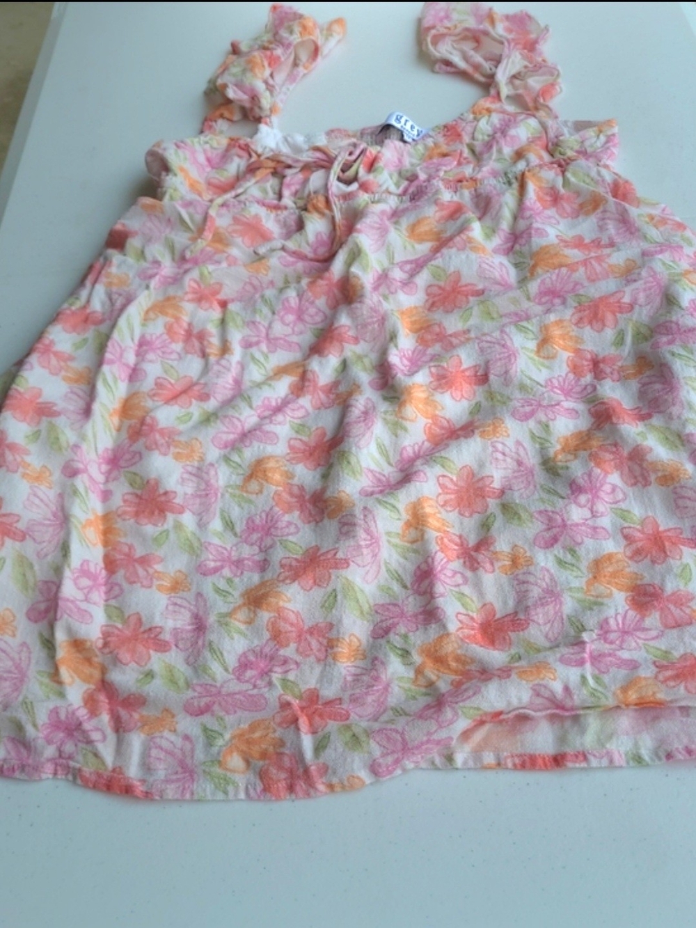 Grey Bandit Floral Summer Mini Dress - Pink & Orange Flower Print